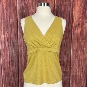 ABR Y2K Vintage Butter Yellow Baby Doll Tank Top Metallic Glitter Size Medium M